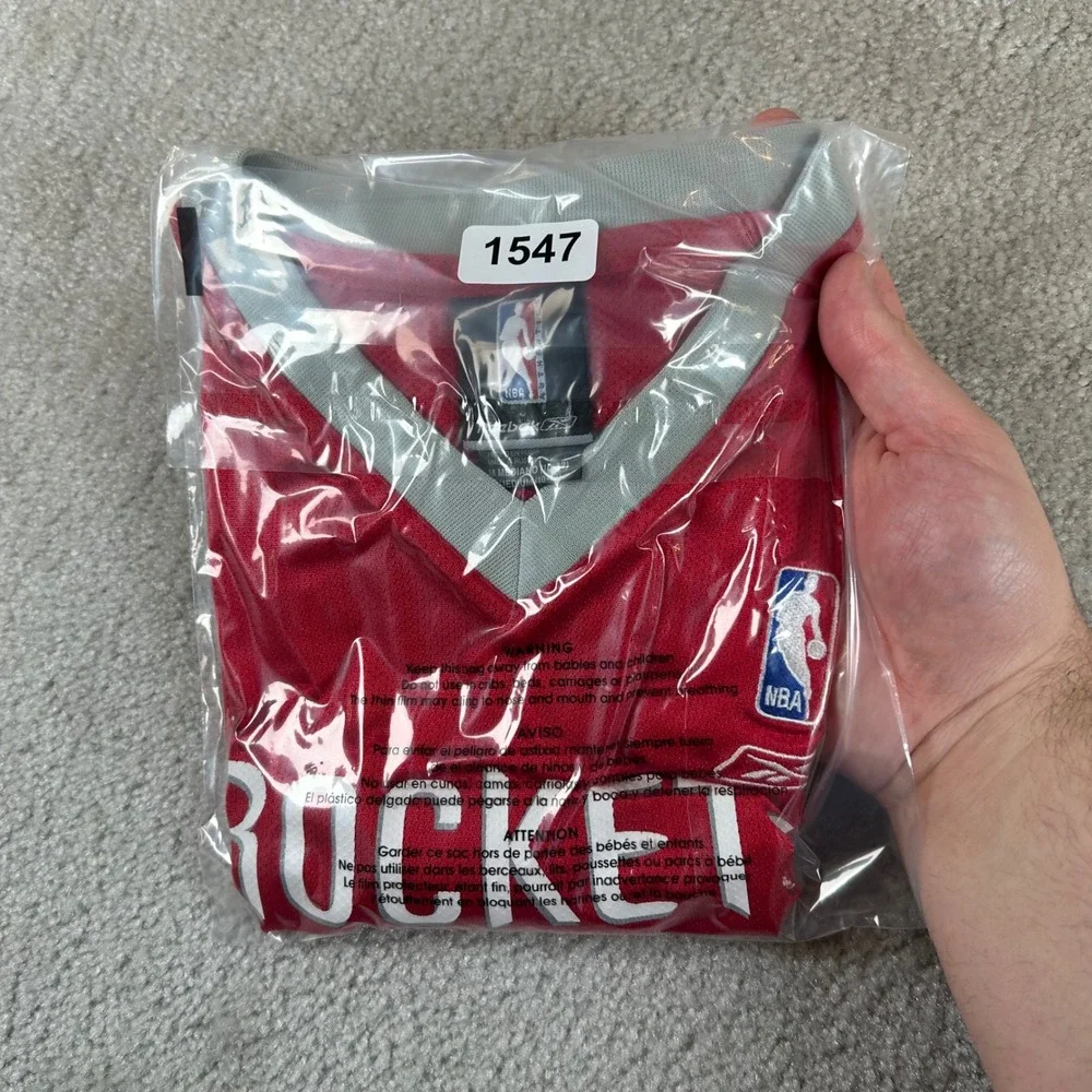 Reebok Basketball Jersey Kids Medium 10-12 Red Houston Rockets McGrady 1 NBA